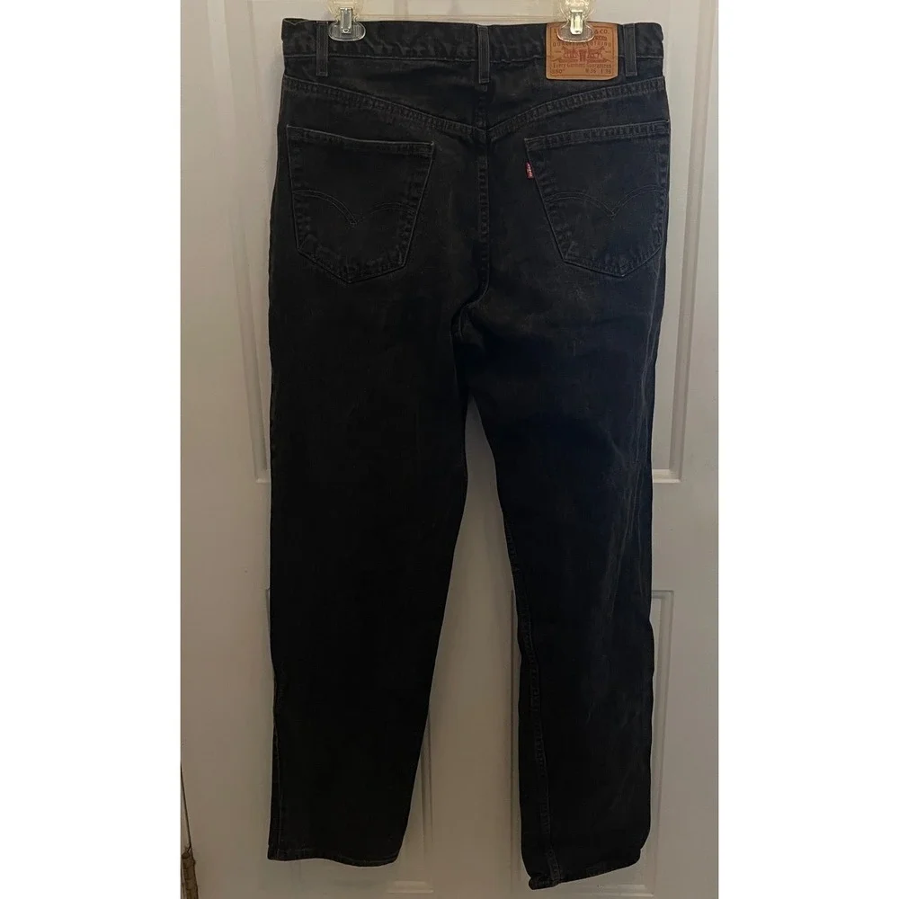 Vintage Levis 550 Relaxed Fit Black Denim Jeans Mens 36x36